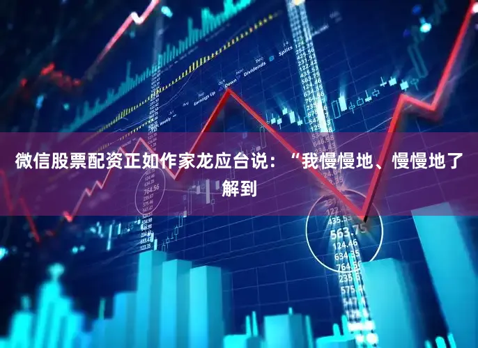 微信股票配资正如作家龙应台说：“我慢慢地、慢慢地了解到