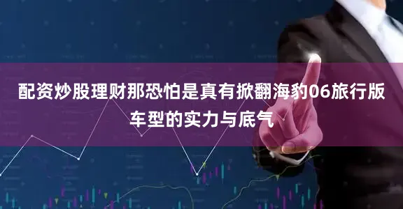 配资炒股理财那恐怕是真有掀翻海豹06旅行版车型的实力与底气